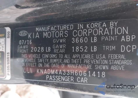 2017 Kia Rio Lx из США, поврежденный, VIN KNADM4A33H6061418